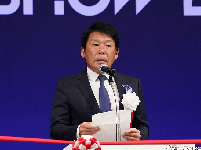 "'TGS'가 게임산업 발전의 원동력이 되길 바란다"는 메시지를 전한 CESA 츠지모토 하루히로 회장.