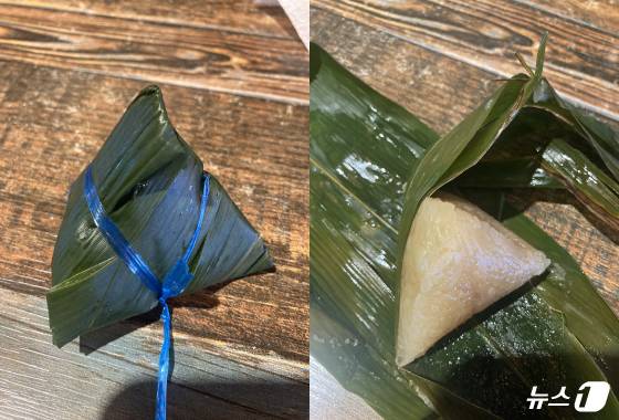 대나뭇잎에 싸서 만든 베트남 떡 '반잇'(Bahn It) 모습. (필자 제공) ⓒ News1 양혜림 디자이너