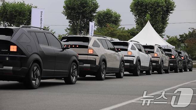 현대차가 '디 올 뉴 넥쏘'의 상품성을 직접 체험할 수 있는 시승 이벤트를 지난  7월 강원 춘천에서 개최했다. (현대차 제공. 재판매 및 DB 금지) 2025.7.7/뉴스1