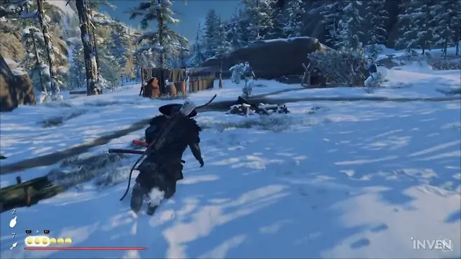 ▲ 속사(투척) 무기 특화 빌드. 호부 등을 통해 쿠나이 수를 늘리고 죽은 적으로부터 수급할 수도 있다