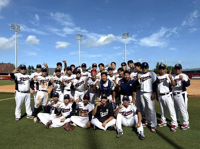 아시아야구선수권에 출전한 야구 대표팀. 대한야구소프트볼협회 제공