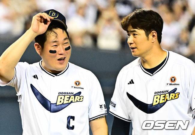 [OSEN=지형준 기자] 두산 양의지, 김재환. 2025.07.06 / jpnews@osen.co.kr