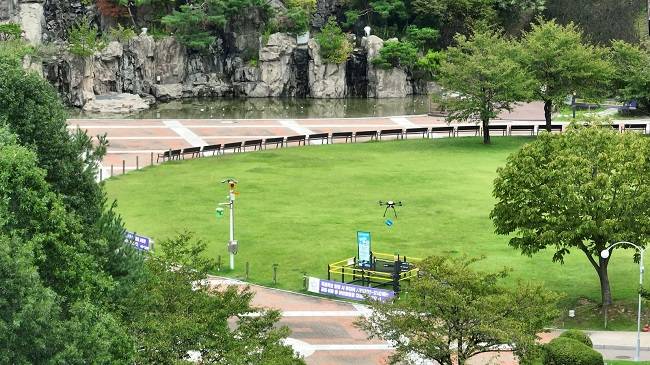 드론배송 모습&nbsp;ⓒ안양시 제공