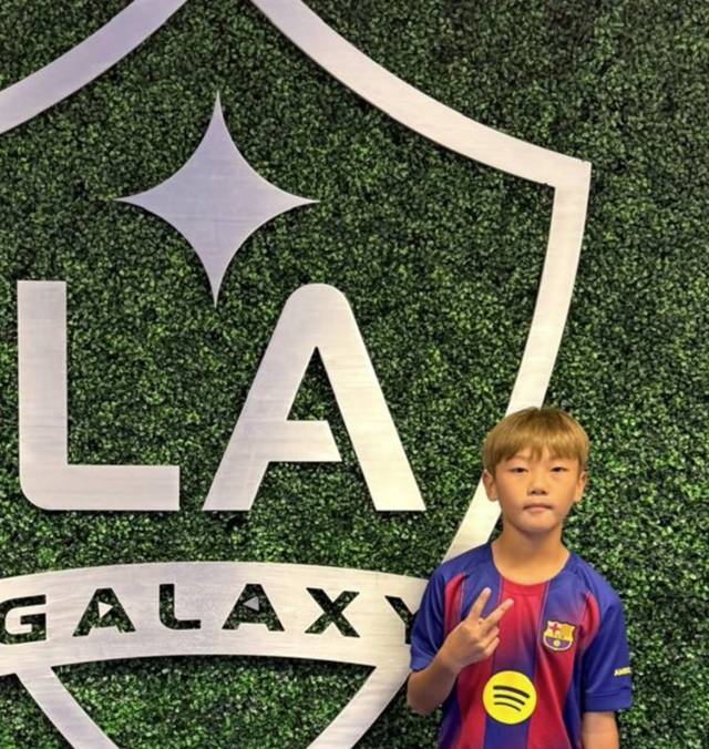 LA갤럭시 입단테스트에 합격한 이시안군. /사진=이수진씨 SNS