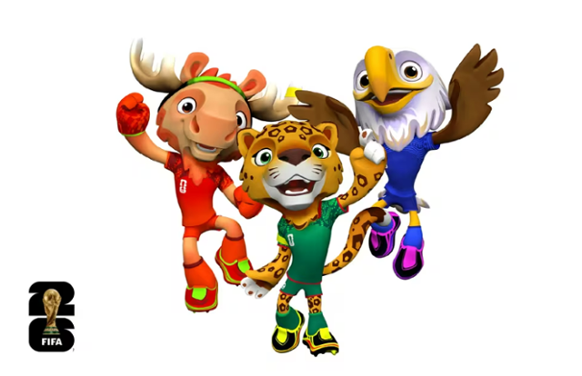 2026 국제축구연맹(FIFA) 북중미 월드컵 마스코트 메이플(왼쪽부터), 자유, 클러치. FIFA 공식 홈페이지 캡처