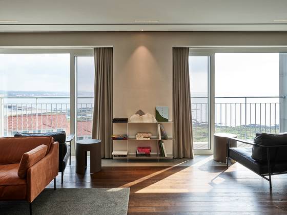 제주 바다를 마주한 아너스 G 전용 객실. 사진 제네시스