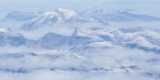 11일 항공기에서 바라본 그린란드. 우상조 기자