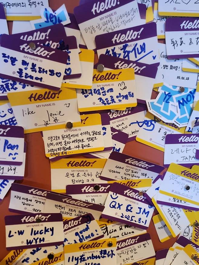 맹그로브 제주시티 이용객들이 남긴 메모들. 사진=안옥희 기자