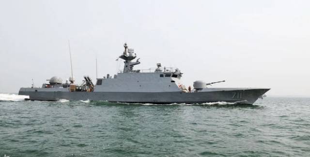 윤영하급 유도탄고속함(PKG) 기동 모습. 사진 제공=방위사업청)