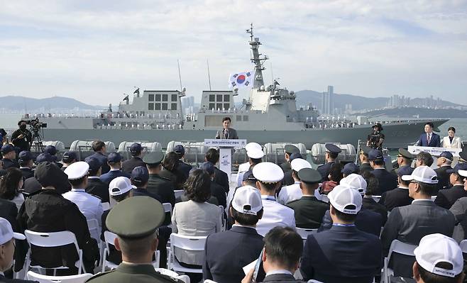 기념사 하는 안규백 국방부 장관 [해군 제공. 재판매 및 DB 금지]