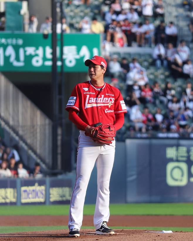 27일 잠실 두산전에 선발 등판한 김광현. 사진=SSG 랜더스
