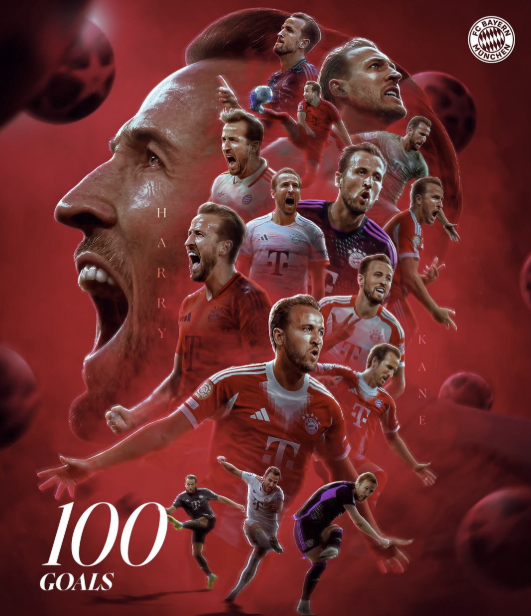 해리 케인의 득점 기록을 축하해준 바이에른 뮌헨. 뮌헨 공식 SNS