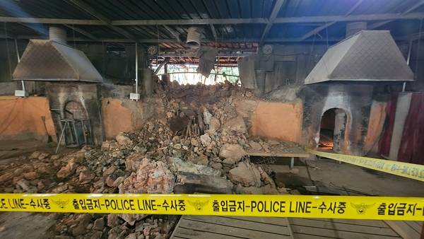 지난 27일 양주시 장흥면의 한 찜질방에서 가스 폭발 사고가 발생해 찜질방 이용객과 직원 등 28명이 다치고 72명이 대피하는 소동이 벌어졌다. 사진은 찜질방 사고 현장 모습. 2025.9.27 /경기북부소방재난본부 제공
