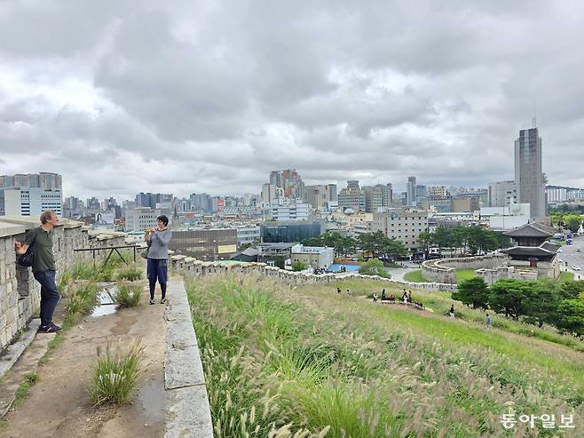 한양도성 성곽길에서 내려다본 동대문 풍경. 전승훈 기자 raphy@donga.com