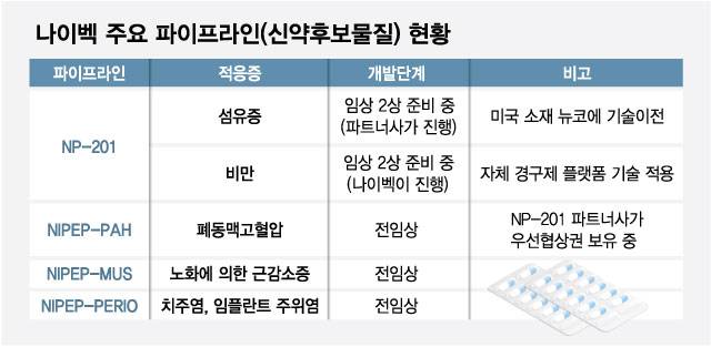 나이벡 주요 파이프라인(신약후보물질) 현황/디자인=최헌정