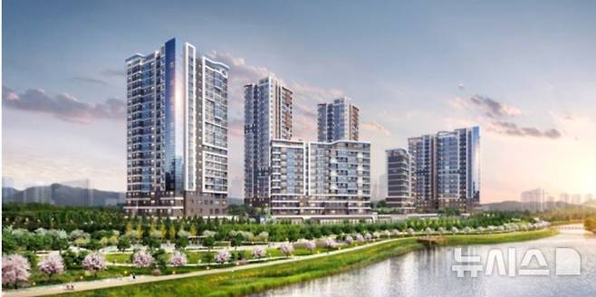 [서울=뉴시스] 위례 리슈빌 퍼스트클래스 투시도. (사진=계룡건설 제공)