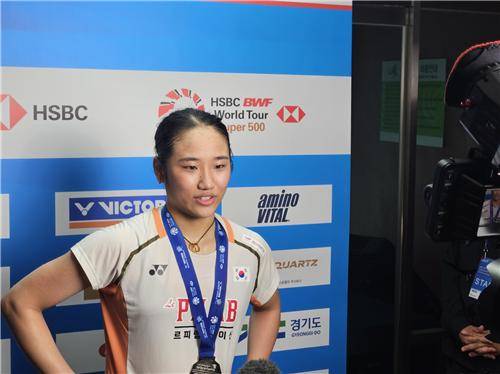 인터뷰하는 안세영 [촬영 오명언]