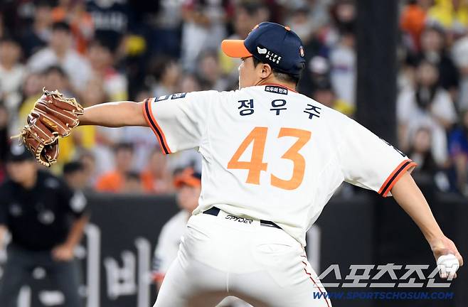 26일 대전 한화생명볼파크에서 열린 한화 이글스와 LG 트윈스의 경기. 한화 정우주가 역투하고 있다. 대전=박재만 기자 pjm@sportschosun.com/2025.09.26/