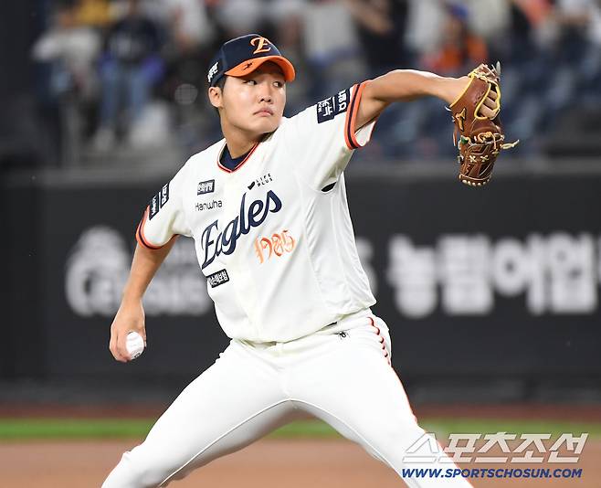 29일 대전 한화생명볼파크에서 열린 LG-한화전. 선발투수로 마운드에 오른 한화 정우주. 대전=정재근 기자 cjg@sportschosun.com/2025.9.29/