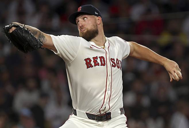 메이저리그의 포스트시즌 대진이 정해졌다. 전통의 명가 양키스와 보스턴의 맞대결이 눈길을 끈다. 보스턴의 에이스 개럿 크로셰. 보스턴(미 메사추세츠주)｜AP뉴시스