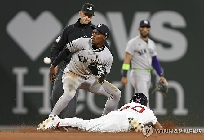 양키스와 보스턴의 정규시즌 경기 모습.  [AP=연합뉴스]
