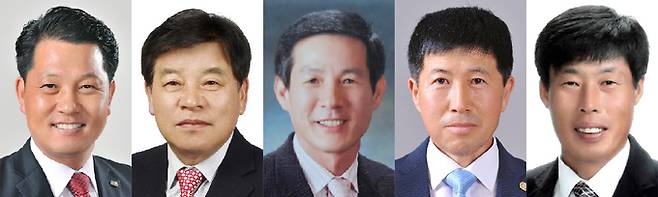 ▲ 예천 2026 지방선거 기초의원 나 지역구 출마예상 (왼쪽부터 강영구·김홍년·조동광·이택동·박종철)
