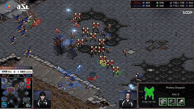 - 히드라만으로는 다수의 스톰을 장전한 김택용의 병력을 막아낼 수 없었다