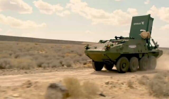 장갑차에 탑재된 레오니다스 마이크로파 무기 (출처=에피루스)