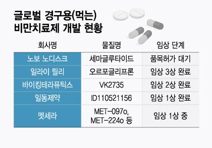 글로벌 경구용(먹는) 비만치료제 개발 현황/디자인=윤선정