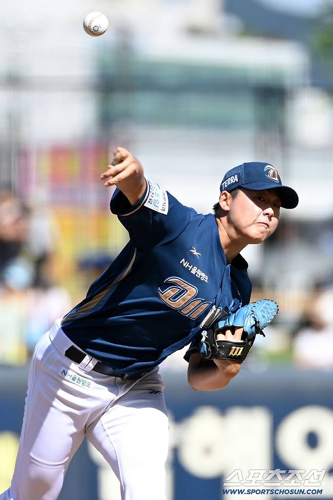 21일 광주KIA챔피언스필드에서 열린 NC와 KIA의 경기, NC 선발투수 김태경이 역투하고 있다. 광주=허상욱 기자wook@sportschosun.com/2025.09.21/