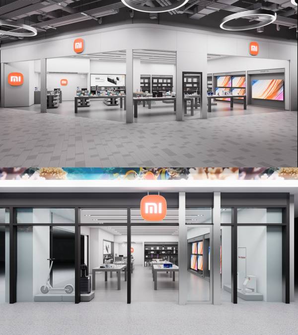 Xiaomi 스토어 NC 이스트폴점(2호점, 상)과 원그로브점(3호점, 하)