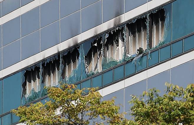 27일 오전 대전 유성구 국가정보자원관리원 화재현장의 모습. 2025.9.27/뉴스1