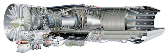 미국 기업 제너럴일렉트릭(GE)의 F404 엔진 단면도. 한화에어로 제공