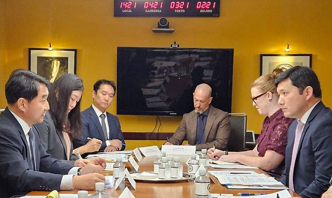 9월 30일(현지시간) 미국 워싱턴DC에서 미 조지아주 한국인 구금 사태의 재발방지를 위해 '비자 워킹그룹' 첫 회의가 열리고 있다. 외교부 제공