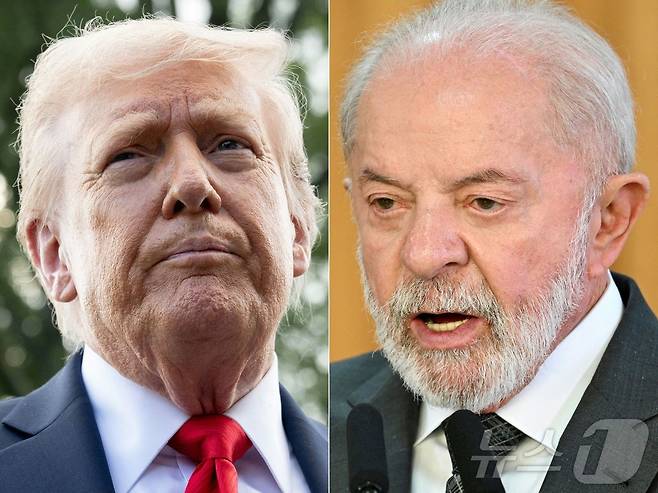 도널드 트럼프 미국 대통령(왼쪽)과 루이스 이나시우 룰라 다시우바 브라질 대통령. 2025.9.15 ⓒ AFP=뉴스1 ⓒ News1 강민경 기자