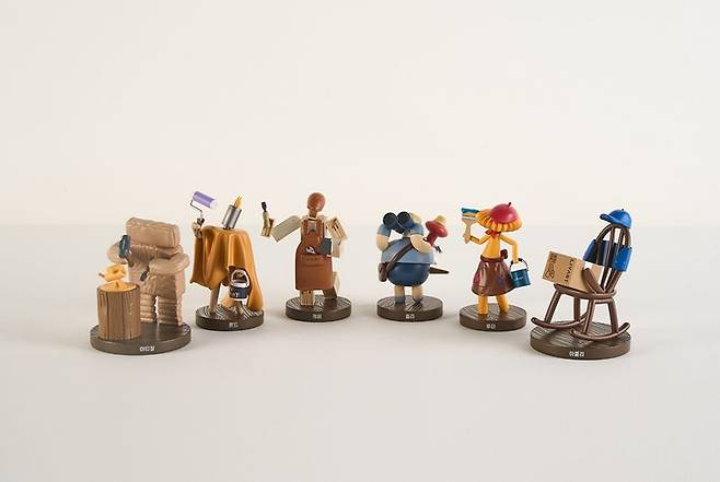 현대리바트 '리바트 캐릭터' 피규어 6종. 현대리바트 제공