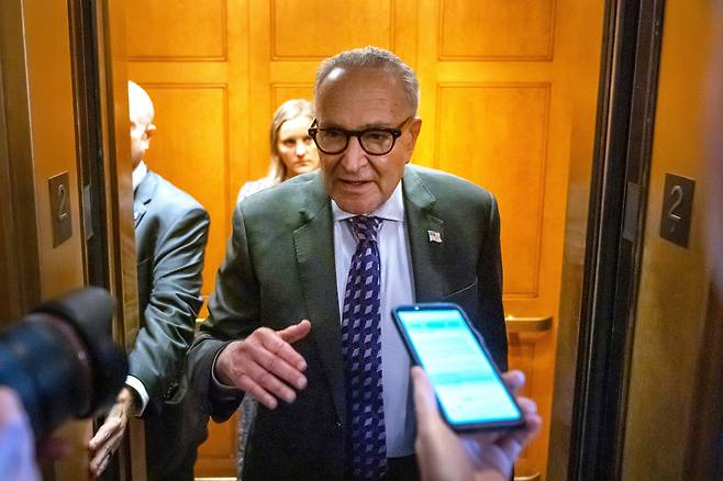 척 슈머 미국 민주당 상원 원내대표. AP연합뉴스