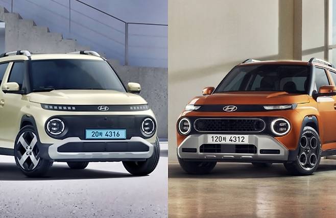 중고차 시장에서 인기높은 캐스퍼 일렉트릭(왼쪽)과 캐스퍼 [사진출처=현대차/ 편집=최기성 매경 디지털뉴스룸 기자]