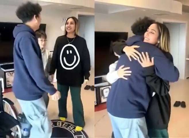 그룹 콜라 출신 김송이 남편인 그룹 클론 강원래가 두 발로 서는 인공지능(AI) 영상을 공유하며 추억에 잠겼다. /사진=김송 인스타그램