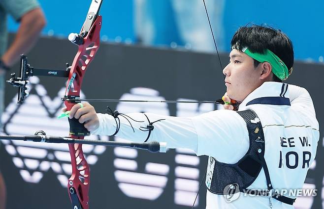 이우석의 지난 광주 세계양궁선수권대회 경기 장면 [광주=연합뉴스]