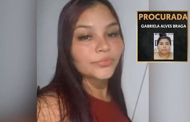 알리네 타이아네와 여동생 가브리엘라 알베스 브라가(우측 상단 작은 박스). Amazonas Atual 갈무리