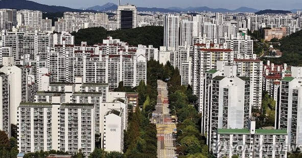 경기 성남시 분당구 일대에 들어선 아파트 단지들 모습. 연합뉴스