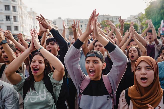 모로코 Z세대 시위대./AP 연합뉴스