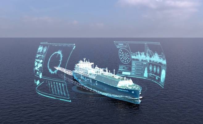 삼성중공업의 자율운항 기술을 형상화한 이미지./자료=삼성중공업