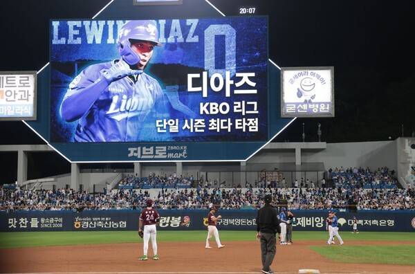 サムスンライオンズの一base手ルウィンディアスは、KBOリーグで最高のRBIを設定しました。 /写真=サムスンライオンズ