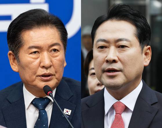 정청래 더불어민주당 대표(왼쪽)와 장동혁 국민의힘 대표. 뉴스1