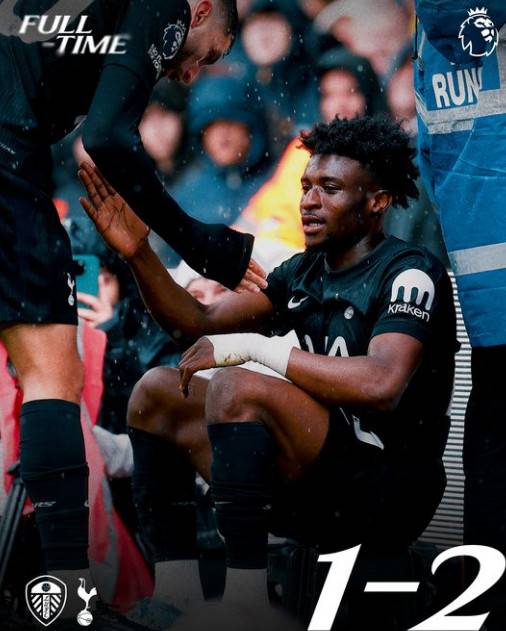 토트넘은 지난 4일(한국시간) 영국 리즈의 앨런드 로드에서 열린 리즈 유나이티드와의 '2025~2026시즌 잉글리시 프리미어리그(EPL)' 7라운드 원정에서 2-1로 승리했다. 사진은 결승골을 넣은 모하메드 쿠두스. /사진=토트넘 공식 SNS 갈무리