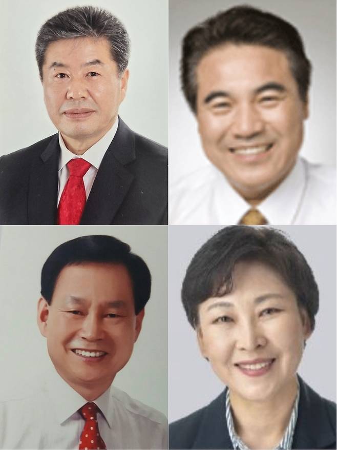 ▲ (왼쪽 위부터 시계방향) 이병택 전 국민의힘 인천시당 부위원장, 이병학 전 계양구의원, 박인숙 정의당 계양구지역위원장, 조동수 전 계양구의장.