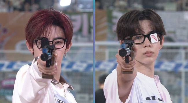 6일 오후 5시10분 방송되는 MBC '2025 추석특집 아이돌스타 선수권대회'에서 권총 사격 장면/사진=MBC