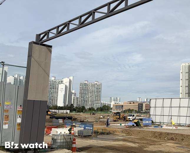 인하대역 수자인로이센트 공사 현장./사진=정지수 기자